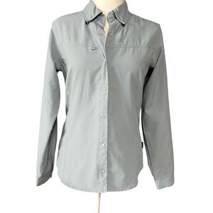 Patagonia Pataloha Shirt Womens 2 Gray Snap Front Hiking Travel Top